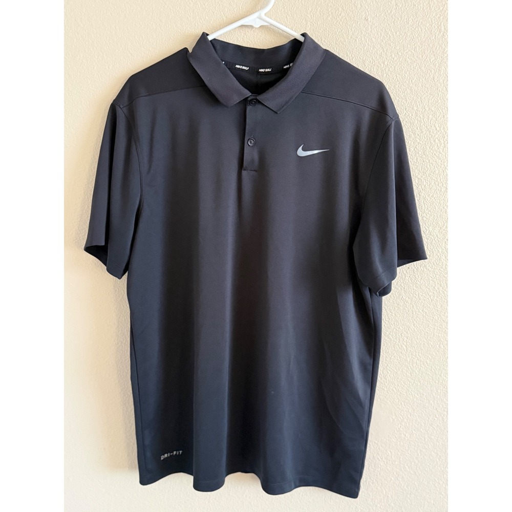 Nike Golf Mens Dri-FIT Short Sleeve Polo Shirt Black 891857-010 Large
